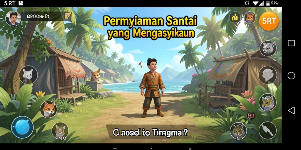 Tampilan gameplay 5RT yang penuh warna dan menarik.