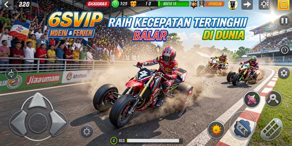Screenshot dari gameplay balap yang intens di 6SVIP.