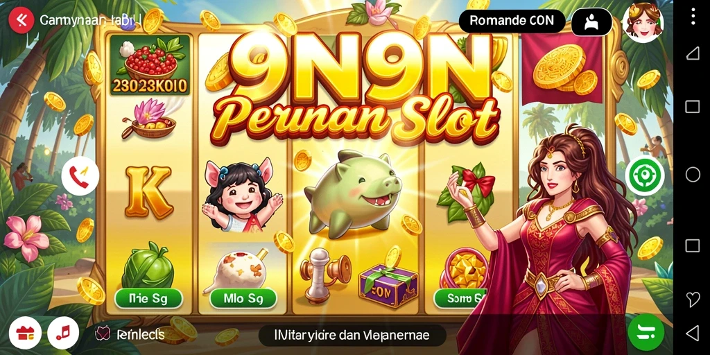 Screenshot gameplay 9N9N dengan berbagai tema slot menarik.