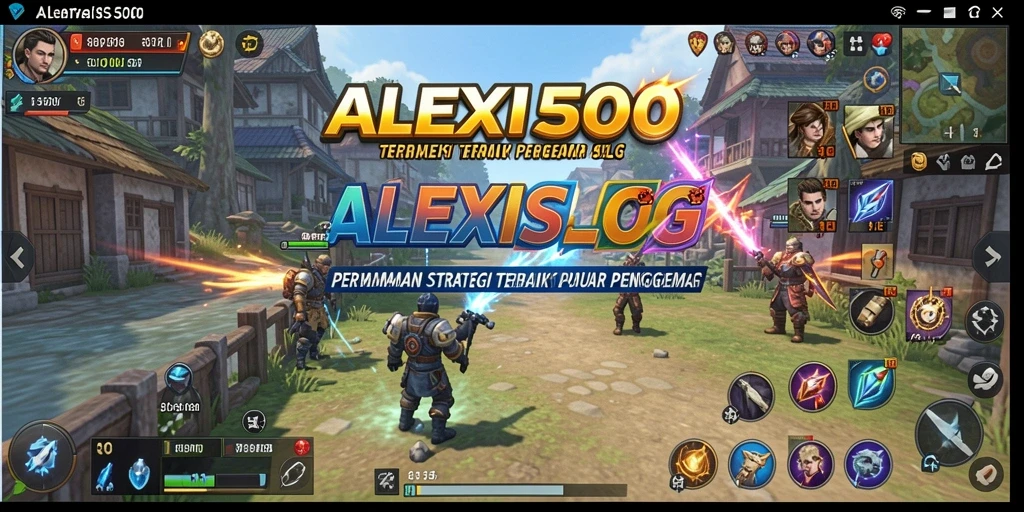 Tangkapan layar utama ALEXIS500 menampilkan aksi strategi yang mendebarkan.