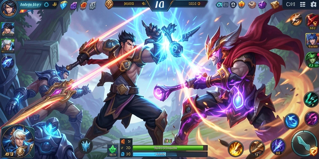 Tampilan gameplay seru dan strategis di API77 MOBA.