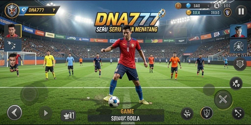 Tampilan gameplay menarik di <strong>DNA777</strong> dengan aksi sepak bola yang intens.