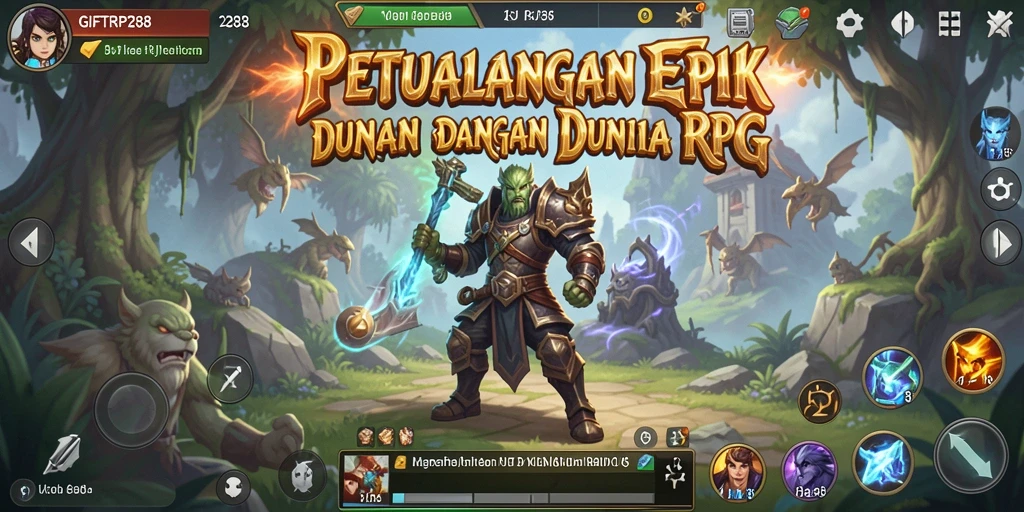 Tampilan gameplay RPG GIFTRP288 yang memukau dan penuh aksi.