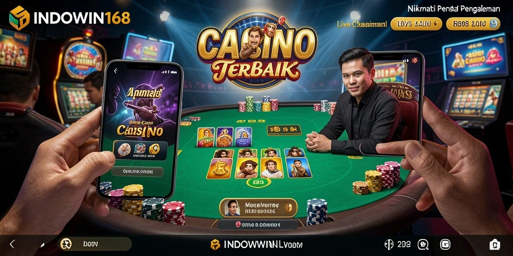 Tampilan gameplay Live Casino yang menarik dan interaktif di INDOWIN168.