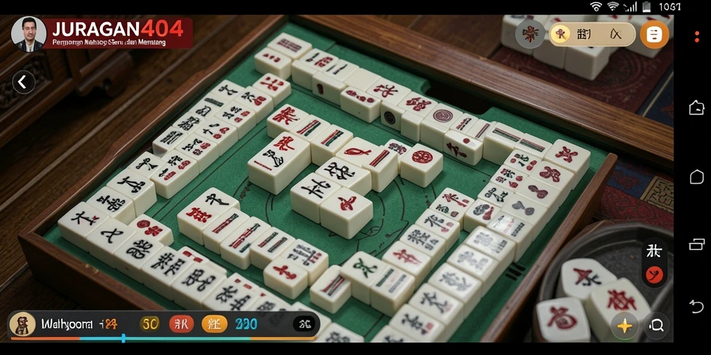 Tampilan gameplay JURAGAN404 yang menarik dalam permainan Mahjong.