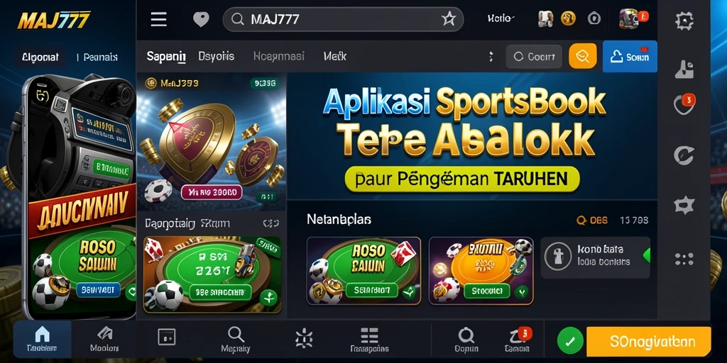 Menampilkan antarmuka menarik dan fitur taruhan real-time MAJ777.