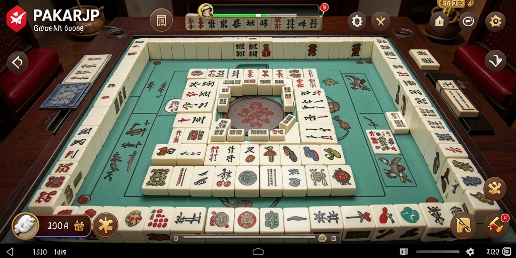 Tampilan gameplay PAKARJP dengan elemen Mahjong yang menarik.