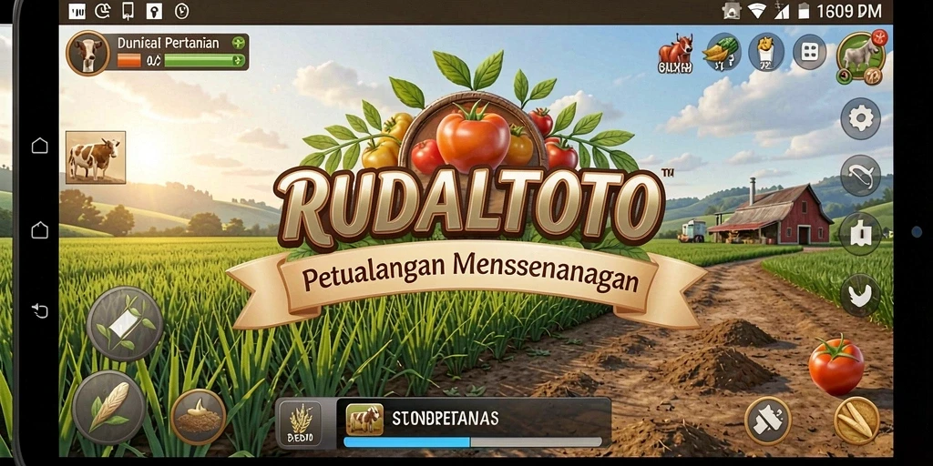 Screenshot gameplay RUDALTOTO dengan fitur berkebun yang menarik.