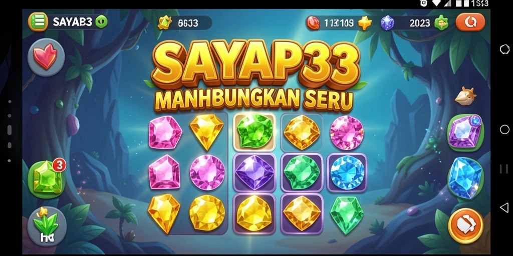Tangkapan layar SAYAP33 menampilkan gameplay Match-3 yang seru.