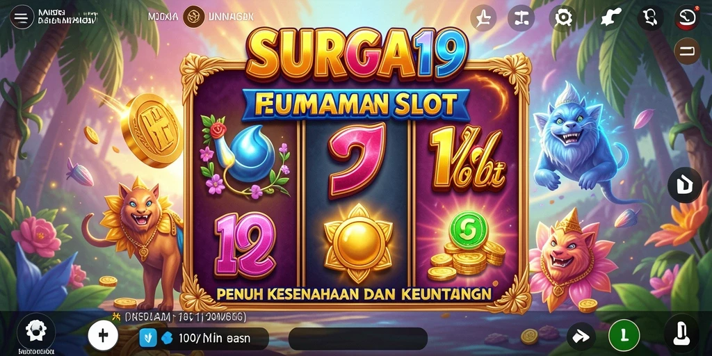 Tampilan gameplay SURGA19 yang berwarna dan menarik saat bermain slot.