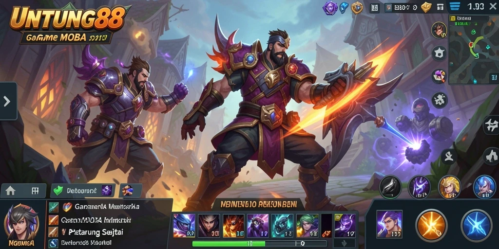 Menampilkan gameplay MOBA yang seru dan strategis.
